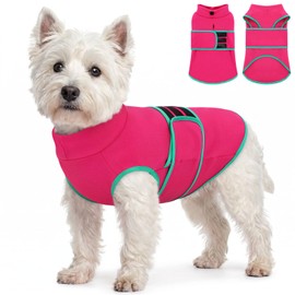 Queenmore Dog Anxiety Calming Vest,Gentle Compression Anxiety Suit for Dogs,Soft Stress Dog Relief Jacket,Breathable Dogs Calming Shirt for Separation,Storm, Fireworks, Rosered, XS