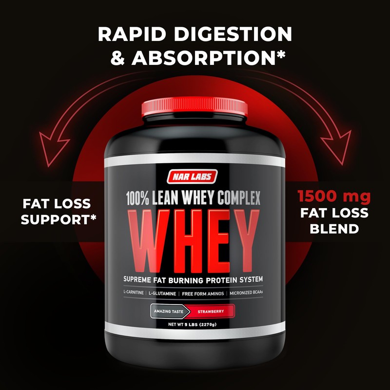 NAR LABS 100% Lean Whey Complex 5lbs (Strawberry)