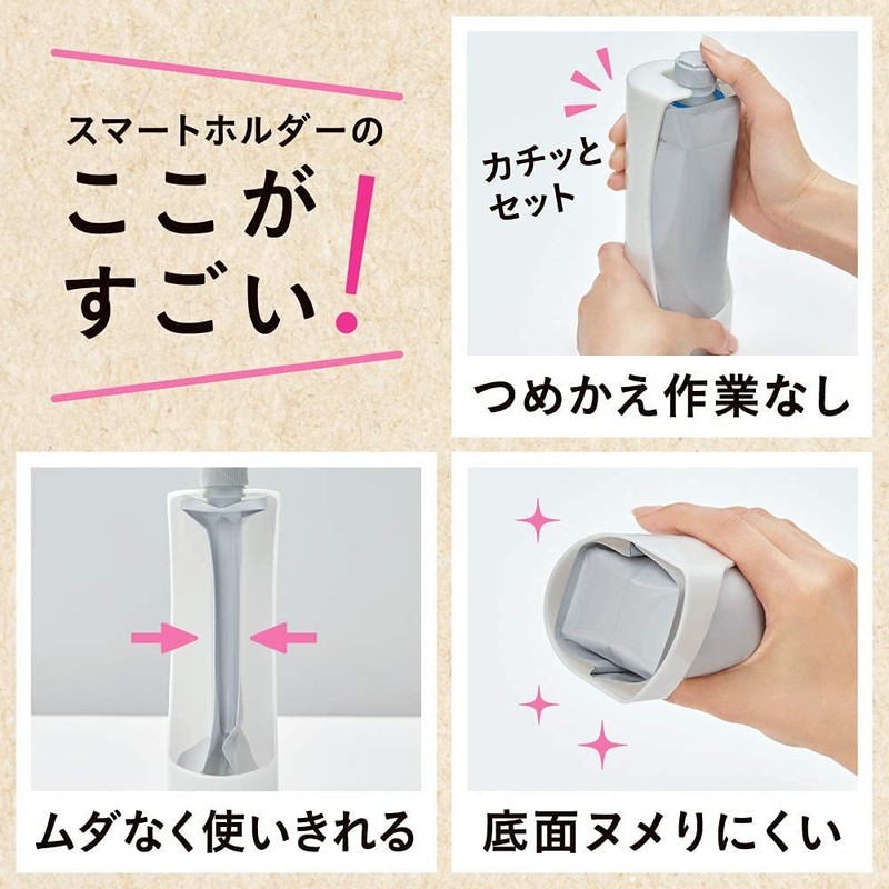 Smart Holder Set, Shampoo & Conditioner, Pink (Design No.141), *Kao