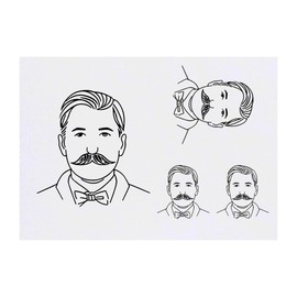 Azeeda 4 x 'Mann mit einem schicken Schnurrbart' Temporäre Tattoos - Wasserfest, Hautfreundlich & Ungiftig · Transfers in Verschiedenen Größen (TO00067492)