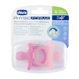 Chicco PhysioForma Chupete de Silicona 6-16 Meses, Pack de Chupetes Suaves y Delicados, Apoyan la Respiración Fisiológica y Favorecen el Desarrollo Co