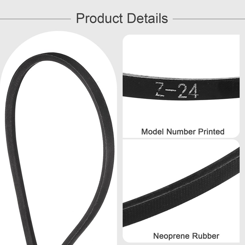 sourcing map 3 Pcs Z-24 Z Type V-belt 600mm/23.6" Inner