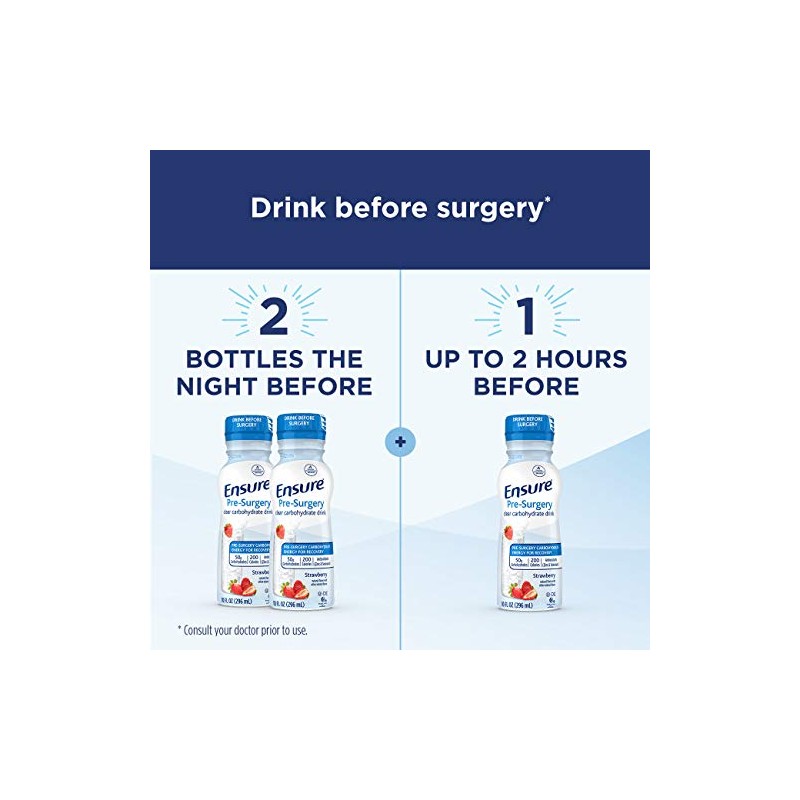 Ensure Pre-Surgery, Clear Carbohydrate Drink, Strawberry, 10 FL OZ, 4