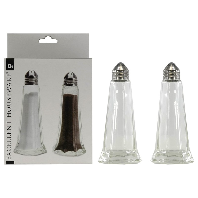 Pack of 12 Pots Classic Style Glass Salt and Pepper