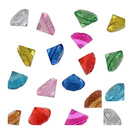 WELMATCH Mixed Color Acrylic Diamond Vase Fillers 1 Pound - 240 pcs 3/4 Inch Wedding Party Event Banquet Birthday Decoration Crystals Gem Table Scatters (Mixed Color)