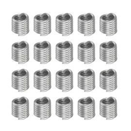 sourcing map 20pcs Wire Thread Inserts M2 x 0.4 2D 304 Stainless Steel Helical Coiled Wire Threaded Sleeve