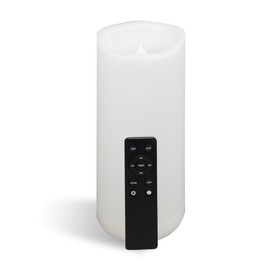 Large Outdoor Waterproof Battery Operated Flameless Candle Remote Timer 4”(D) x10”(H) Big White Plastic Resin Bright Flickering Electric LED Pillar Lantern Patio Garden Home Wedding Party Decorations