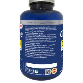 Naka Creatine 100% Pure Micronized - Supplement for Muscle Growth, Increased Strength, Enhanced Energy and Improved Athletic/Sports Performance - 200 vcaps
