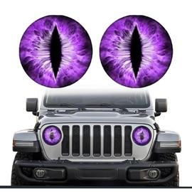 Beast Eyes Headlamp Decals - 3D Eyes Car Stickers, Compatible with Jeep, Funny Headlight Decorations, Auto Decals for Car, Truck, Motorcycle, Window, Bumper Decoration(Purple)