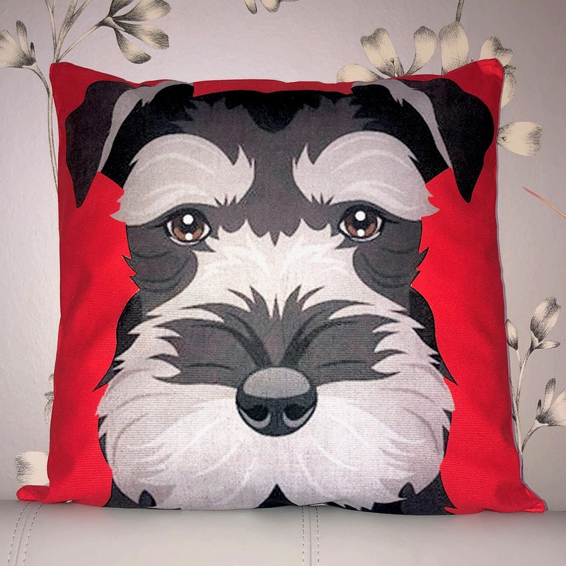 The Beach Stop Decorative Miniature Schnauzer Dog Scatter Cushion Cover