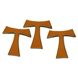 Novel Merk Christian Cross Icon Religious Lapel Pin, Hat Pin & Tie Tack Set with Clutch Back (3-Franciscan Tau)