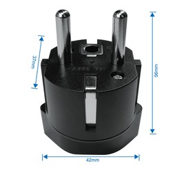Switzerland/Liechtenstein to EU Adapter Plug, Swiss 3 Pin Male to 2 Pin DE/FR/IT/ES Socket for Switzerland/Liechtenstein Visitors (Pack of 2) Black
