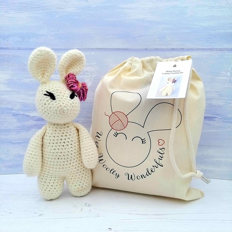 Beginner Crochet Kit - Betsy Bunny with Video Tutorials