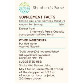 Shepherd's Purse A120 Alcohol Herbal Extract Tincture, Shepherd's Purse (Capsella Bursa-Pastoris) Dried Herb (4 fl oz)