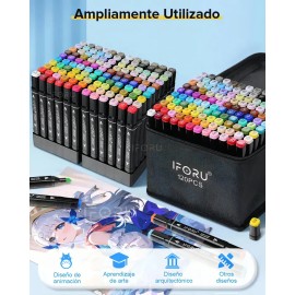Marcadores Iforu 120 Colores Punta Pincel Doble Pincel Fineliner