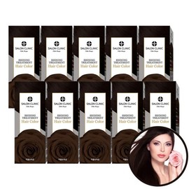(Salon Clinic) Salon Clinic DIY Hair Dye Hypoallergenic Gray Hair Cover Charcoal Brown (Dark Brown) (10 Pieces) / (살롱클리닉)살롱클리닉 셀프 염색약 저자극 새치 커버 차콜브라운(흑갈색) (10개)