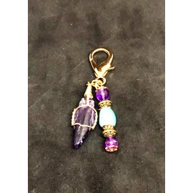 Lost Science Crystals On Etsy Amethyst & Turquoise Healing Pet Charm, Crystal Pet Charm, Protection Pet Charm,