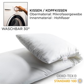 livessa Seitenschläferkissen 40 x 145 (2er Set) - Seitenschläfer Kissen, Schwangerschaftskissen, Stillkissen, Seitenschläferkissen Kinder, Kissen Seitenschläfer, kopfkissen Seitenschläfer…