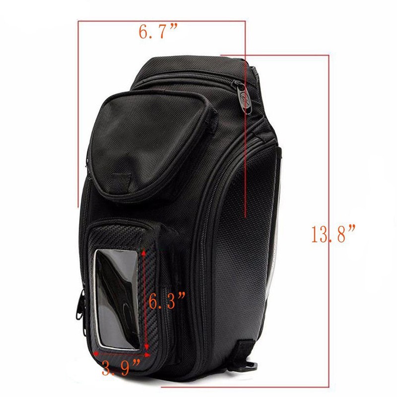 Ranzek Motorcycle Large Capacity Tank Bag with Strong Magnetic Black