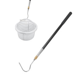 buccilly Pool Skimmer Basket Hook Extendable Pool Filter Skimmer Handle 62.9Inch, for Pool Skimmer Basket with Handle Pool Filter Basket Pool Hook 1-Pack (1pack)