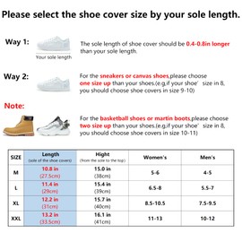 Jikamul Tachitali Waterproof Rain Shoe Cover with Reflector for Women & Men Reusable & Foldable Rain Boot Shoe Cover with Zipper, Non-Slip (Clear,L)