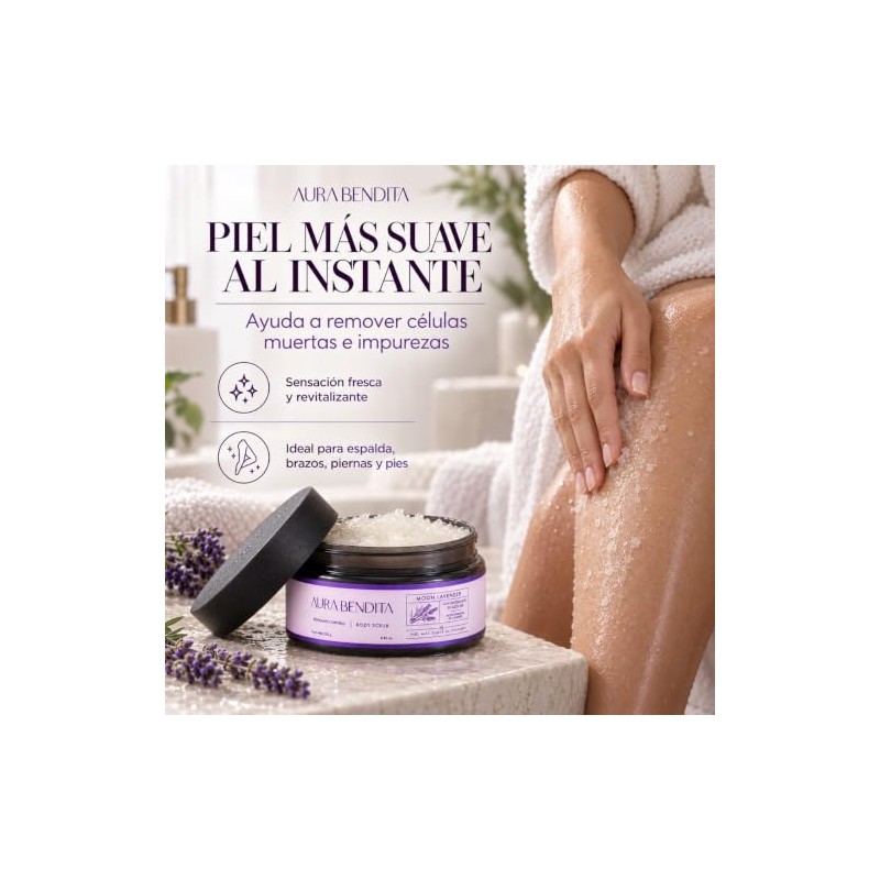 Exfoliante Corporal con Aceite Esencial de Lavanda Azúcar 250g Aura