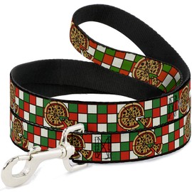 Buckle-Down Dog Leash Pizza Pies 4 Feet Long 1.5 Inch Wide