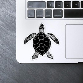 'Sea Turtle Top View' Clear Sticker Decal – Waterproof Film for Windows, Cars, Walls & Crafts, Medium (100mm) (DC00140661)