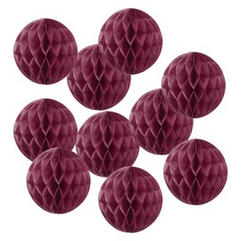 PATIKIL 4" Tissue Paper Pom Poms Flower Balls, 10 Pack Party Hanging Paper Flower Balls Decoration for Birthday Wedding Home Backdrop Decor, Burgundy