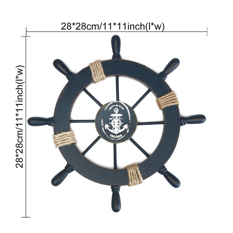 Rosenice Wooden Ship Wheel Nautical Boat Ship Wheel Wall Decor