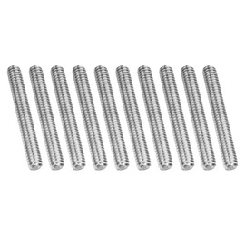 PATIKIL 1/4"-20 UNC 304 Stainless Steel Fully Threaded Rod, 10Pcs 2.4" Length Long Threaded Screw Right Hand Threads All Threaded Rod Studs for Anchoring Bolt, Clamps, Hangers and U-Bolts
