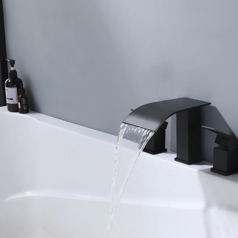 FSCEPIXI 2 Handles Roman Tub Faucet,High Flow Waterfall Bath Tub