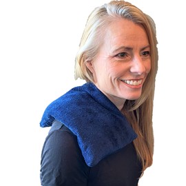Microwavable Heating Bag, Rice Filled, Plush Velour Cover, Natural, No Scents Added, Handcrafted in The USA, Back, Neck Pain, Arthritis, Cramps (Navy Set of 2 Pads)