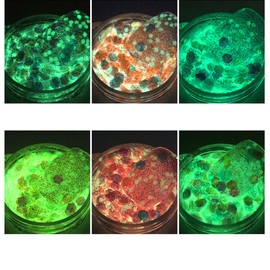 Glow in the Dark Glitter Set 6 Colors Glow in the Dark Nail Glitter Super Luminous Gel Nail Glitter Hologram Set Sequin & Powder Mix Size Glitter Glitter Hologram in Case