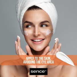 Sence Vitamin C Tagescreme, Gesichtscreme Damen, Gesichtscreme Männer - Feuchtigkeitscreme Gesicht, Tagespflege mit Zitronensäure und 4 Hyaluronsäuren, Vegan Beauty Skincare, (1 x 50ml)
