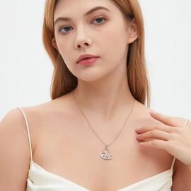 ACJNA 925 Sterling Silver Mothers Day Gifts Elephant Necklace 3 Elephants Family for Mom Daughter Jewelry (3-elephants)