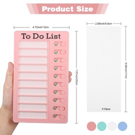 JIANTA Checklist Boards, 4 Pieces To Do List Memo, 20 x 12 cm Chore Chart for Children, To Do List Checklist Boards with 10 Interchangeable Blank Papers, Task Planning List for Learning Planning