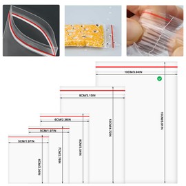 YFLeomry Pack of 200 Small Zip Bags, 10 x 15 cm, Resealable Small Bags, Zip Bags, Transparent Plastic Bags with Zip for Food, Jewellery & Crafts