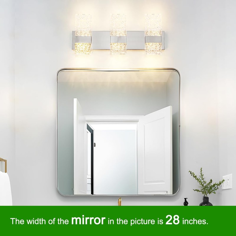 Modern Brushed Nickel 6-Lights Bathroom Vanity Light, Eleglant Nickel LED