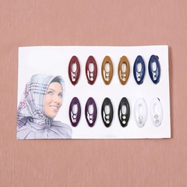Zaagot 12pcs/ Plastic Safety Brooch Pins for Women Hijab Pin Islamic Scarf Pin Buckle Supplies Headscarf Decoration Plastic