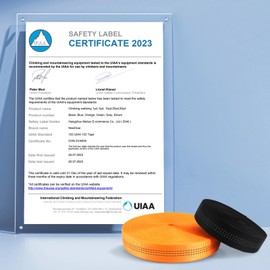 NewDoar UIAA & CE Certified 1 Inch Nylon Hose Webbing/Hose Climbing Harness - Heavy Duty Strap for Rescue, Climbing, Harnesses, Rockwork and Fire Fighting (Orange 1 Inch 10 Yard)