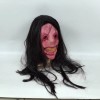 Máscara De Diablo Con Cara Roja De Pelo Largo, Máscaras