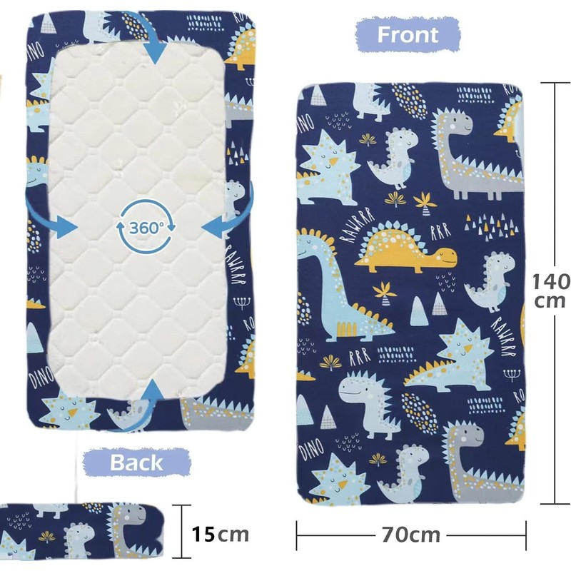 2 Pack Cot Bed Sheets, Cot Sheets 140x70 Fitted Cotton
