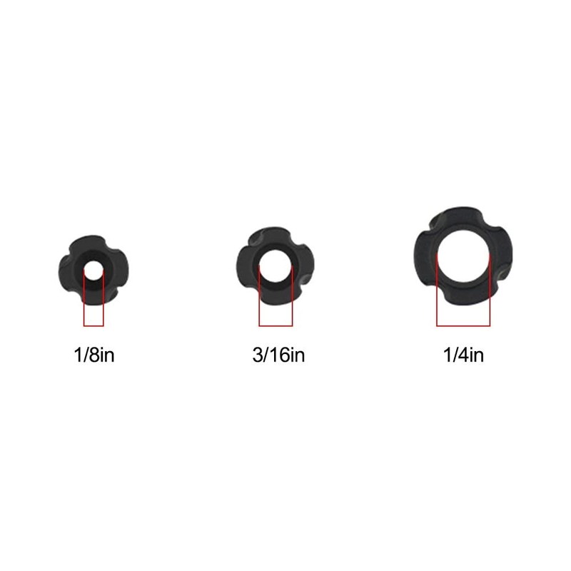 3pcs Archery Peep Sight, Aluminum Alloy 1/4" 1/8" 3/16" Hunting
