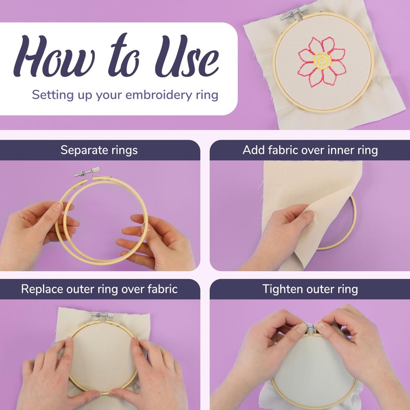 JubileeYarn Embroidery Hoops Set - 5 Hoops