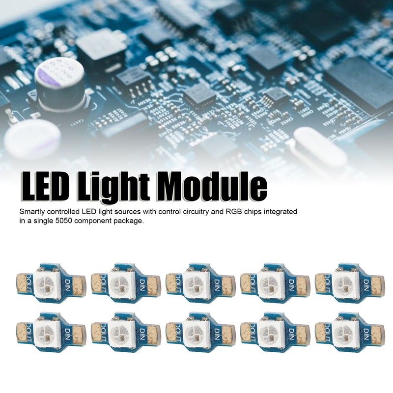 10Pcs WS2812 RGB LED Module High Brightness Energy Saving Lightweight