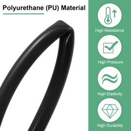 M METERXITY Pneumatic Tubing Pipe, 5mm(ID) x8mm(OD) PU Polyurethane Air Compressor Hose for Air Compressor Fitting/Gas/Fluid Transfer, Air Hose Line Tube [10M/32.8ft, Black]