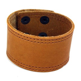 Wide Leather Bracelet Fashion Leather Bracelet Band with Press Studs Handmade in Germany for Wrist Bangle For Men, Leather