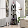 VERYKE 5- Tier Corner Bookcase Corner Ladder Shelf Modern Bamboo