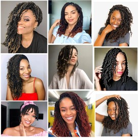 7 Pack Spring Twist Crochet Braiding Hair 8 Inch Bomb Twist Crochet Braids Ombre Colors Low Temperature Kanekalon Synthetic Fluffy Hair Extensions 15 Strands 55g/Pack (8inches,T1B-27)